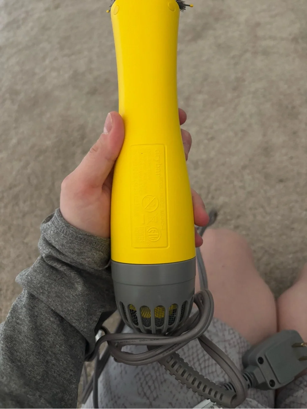 Drybar Yellow and Gray Hot Air Round Brush Styling Tool